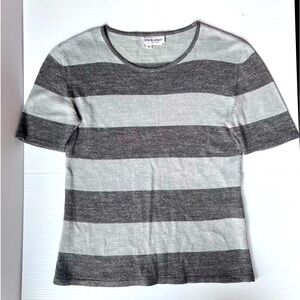 ***SOLD**** Giorgio Armani Striped Linen Blend Short Sleeve Shirt - US Women’s 4